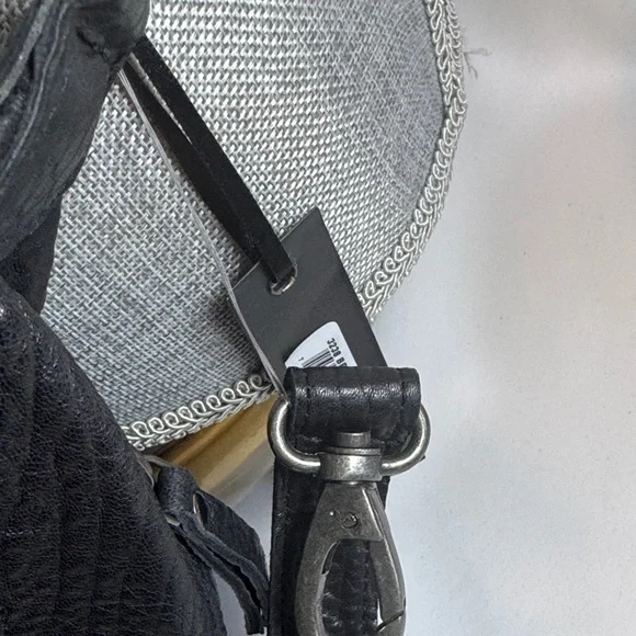 Latico Callie Leather Embossed Black Crossbody Sling Bag/Extra Patterned Strap - Picture 10 of 16